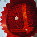 Buchet clasic trandafiri de satin personalizat